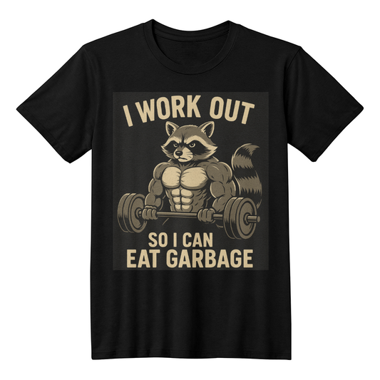 Garbage Gains - Buff Raccoon Gym Tee (Bella + Canvas 3001)