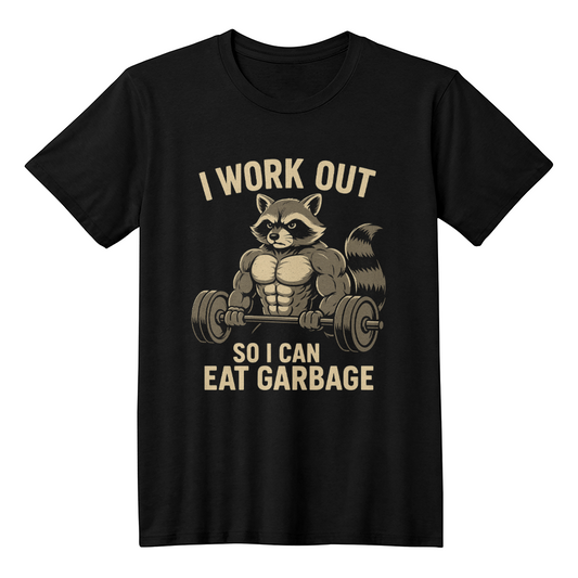 Garbage Gains - Buff Raccoon Transparent Workout Art